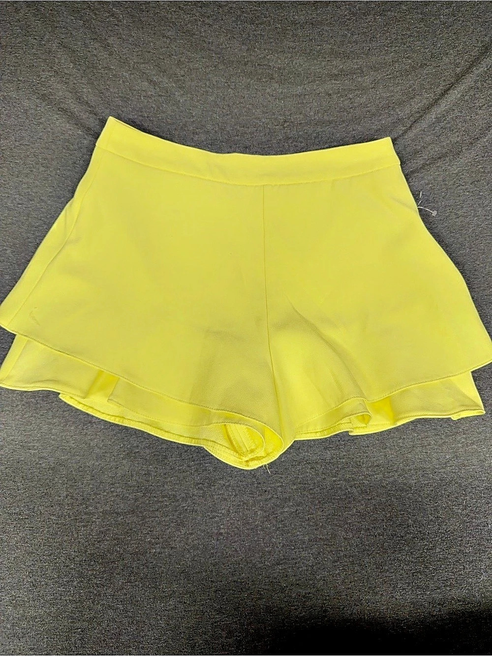 Zara Layered High Waist Shorts in Yellow Size Medium